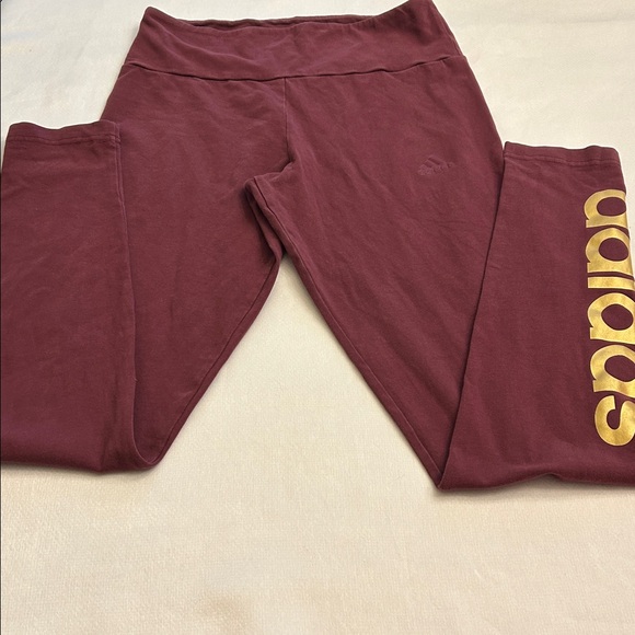 Adidas Women’s Leggings Burgundy Size M - Picture 2 of 5